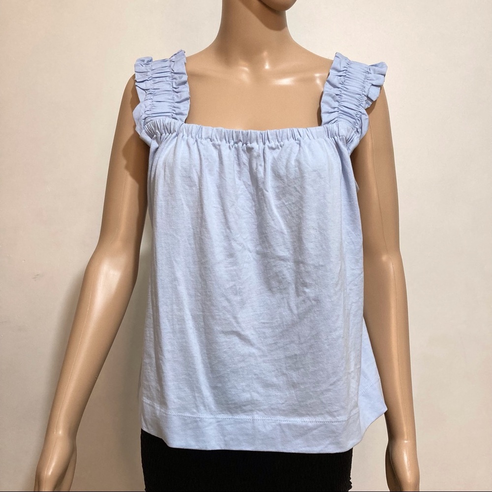 MNG Blue Wide Strap Summer Top Size Large